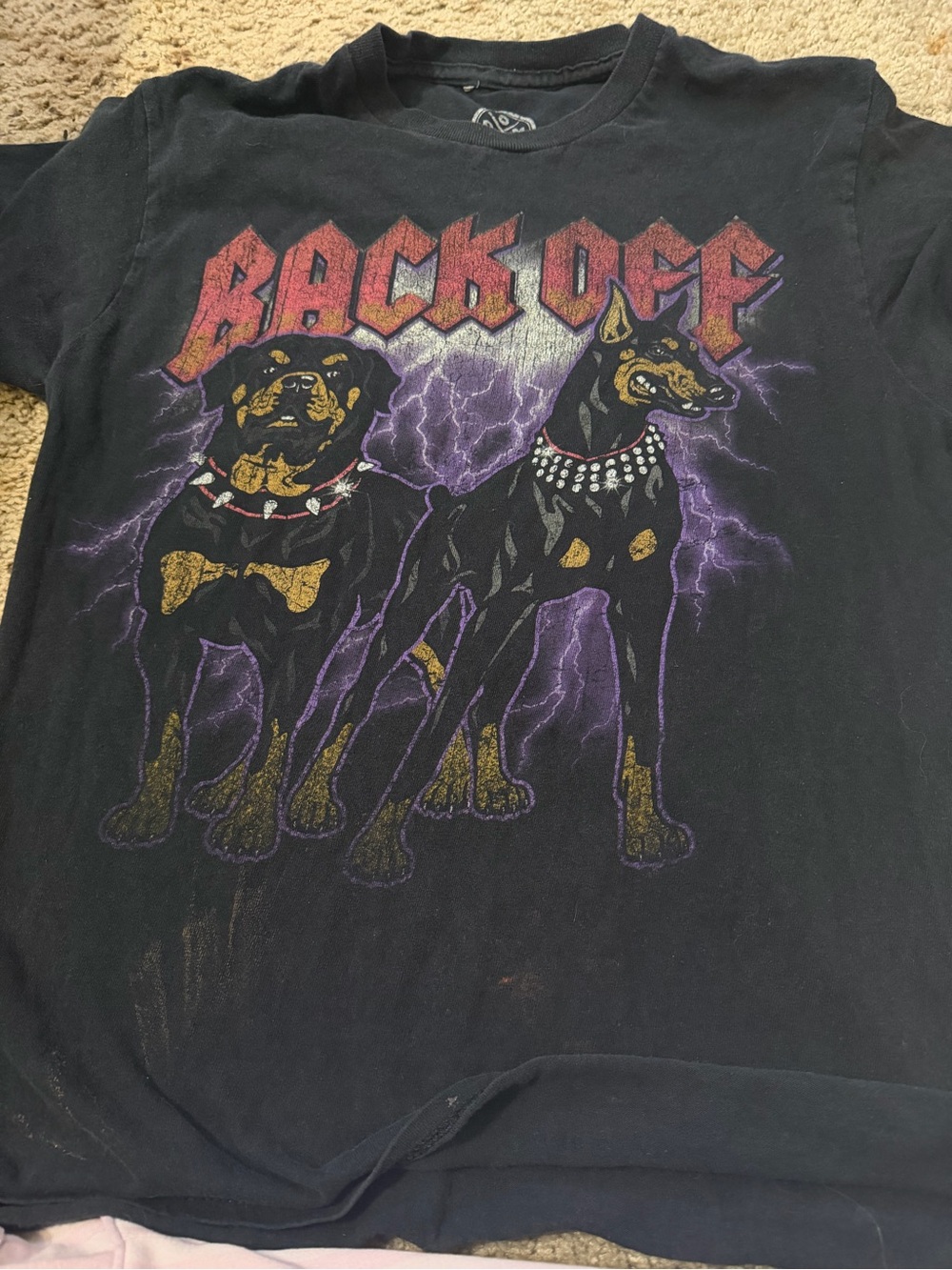Black 'Back Off' Graphic Dog Tee - Unbranded